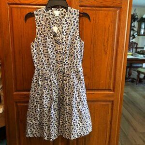 J Crew Brand Blue and White floral dress Size 0